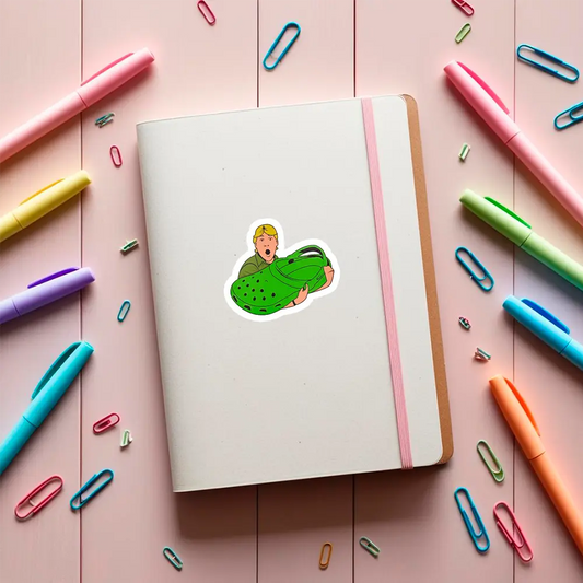 Sticker Steve Irwin & croc