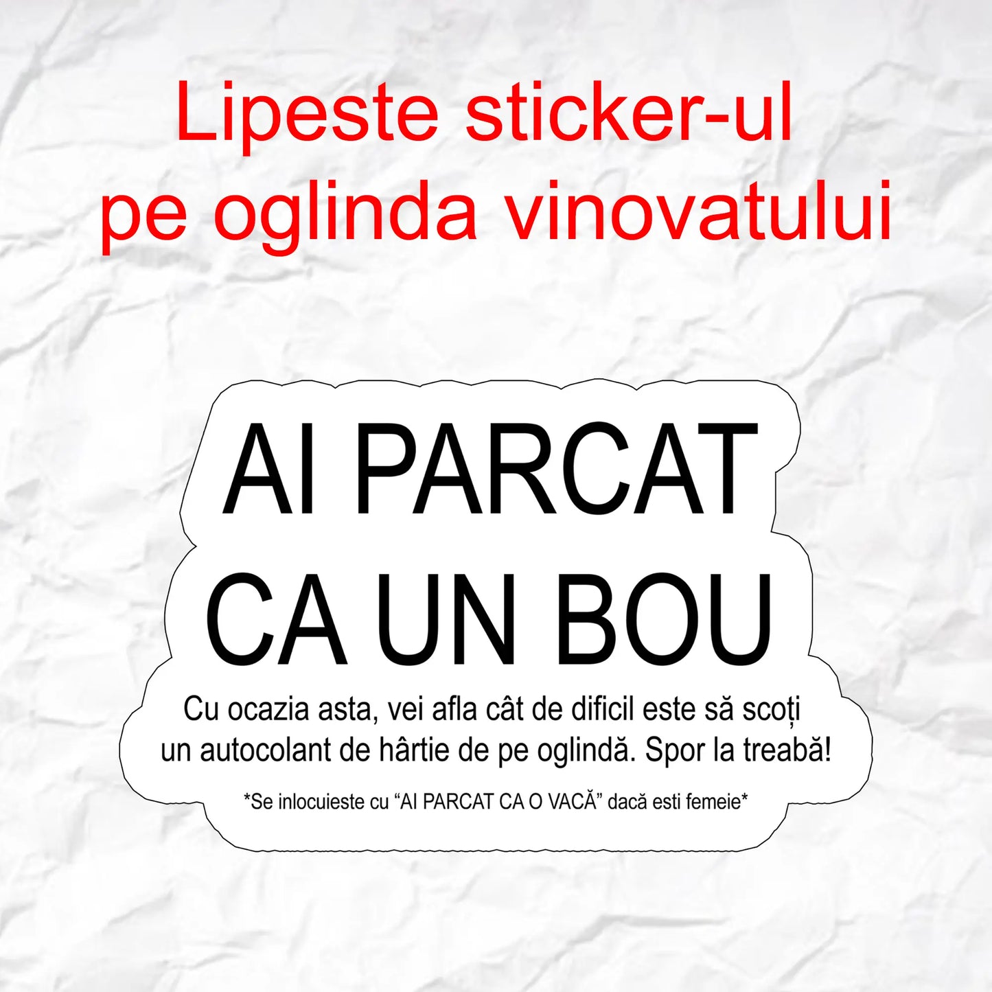 16 x sticker ai parcat ca un bou