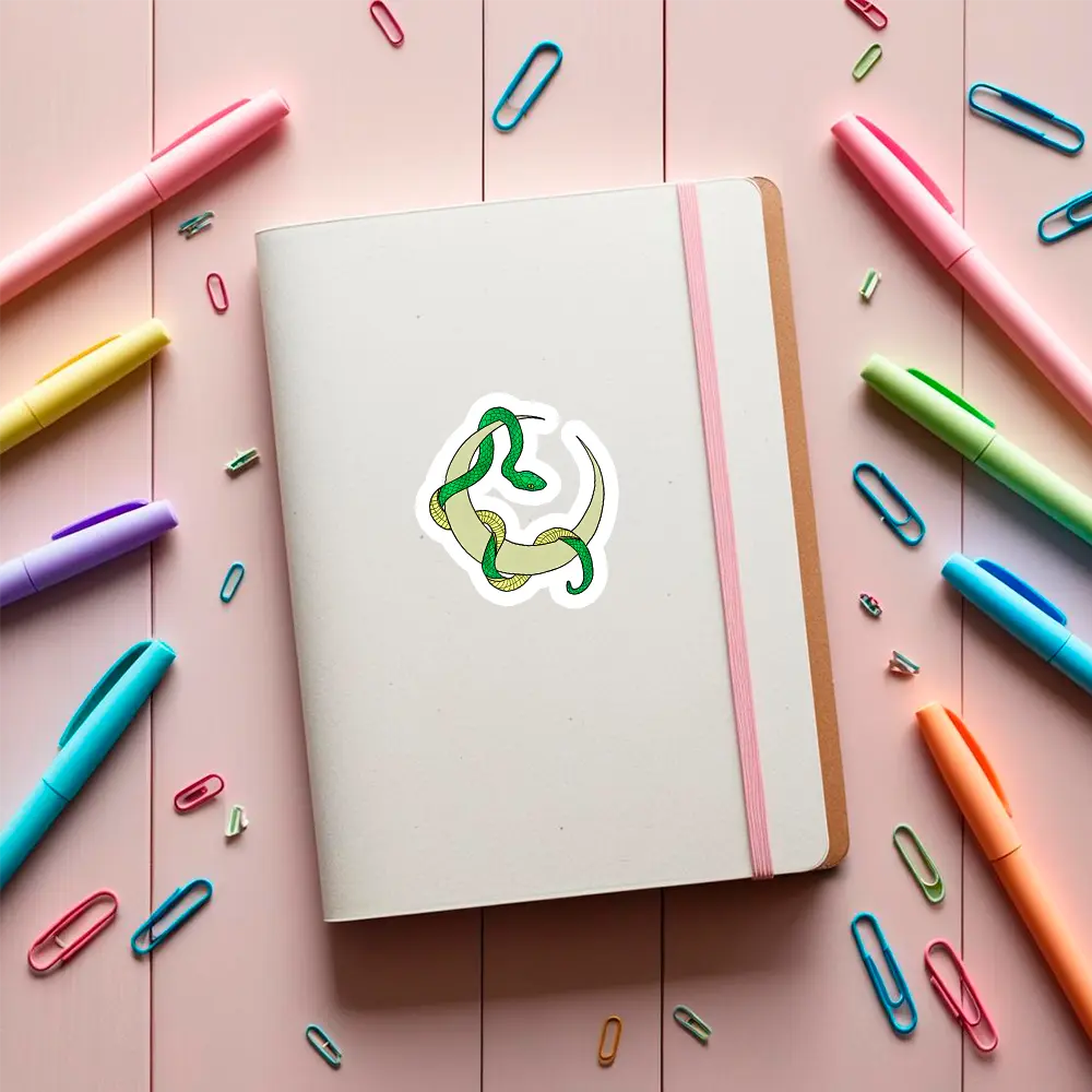 sticker green snake