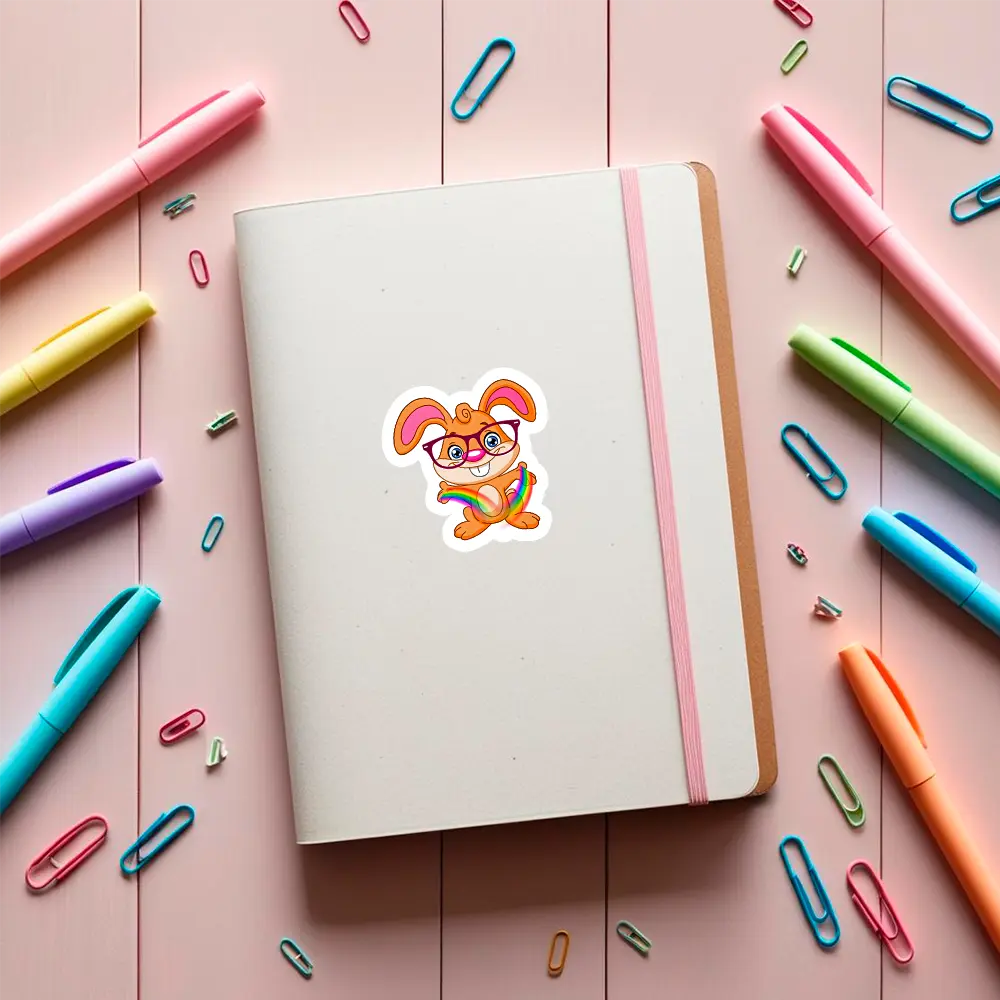 sticker nerd rabbit
