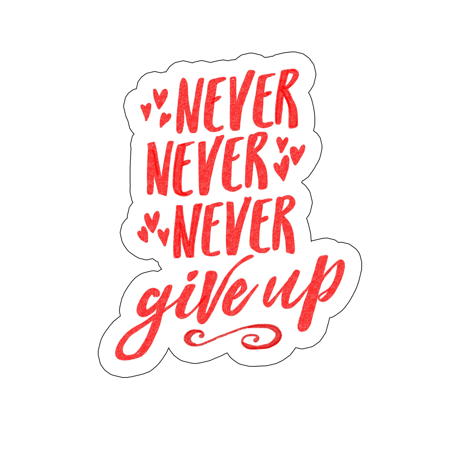 sticker never give up