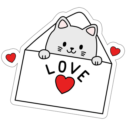 sticker Pisica, Love you