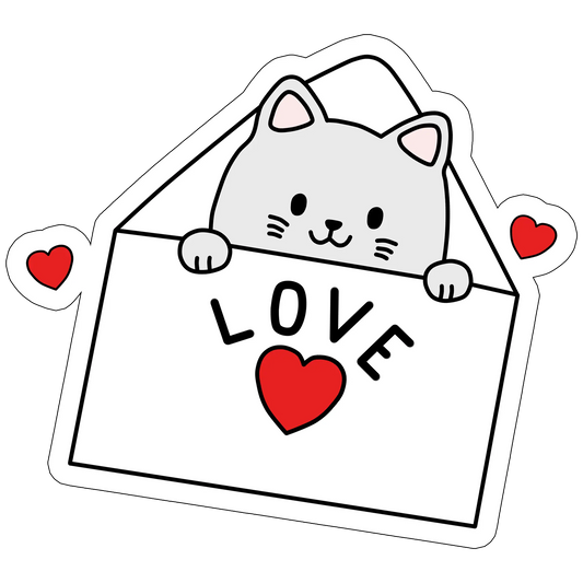 sticker Pisica, Love you