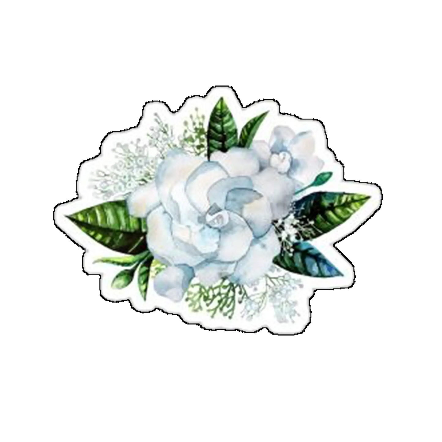 Sticker Bujor in culori de apa