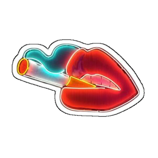 Sticker Buze rosii si o tigara