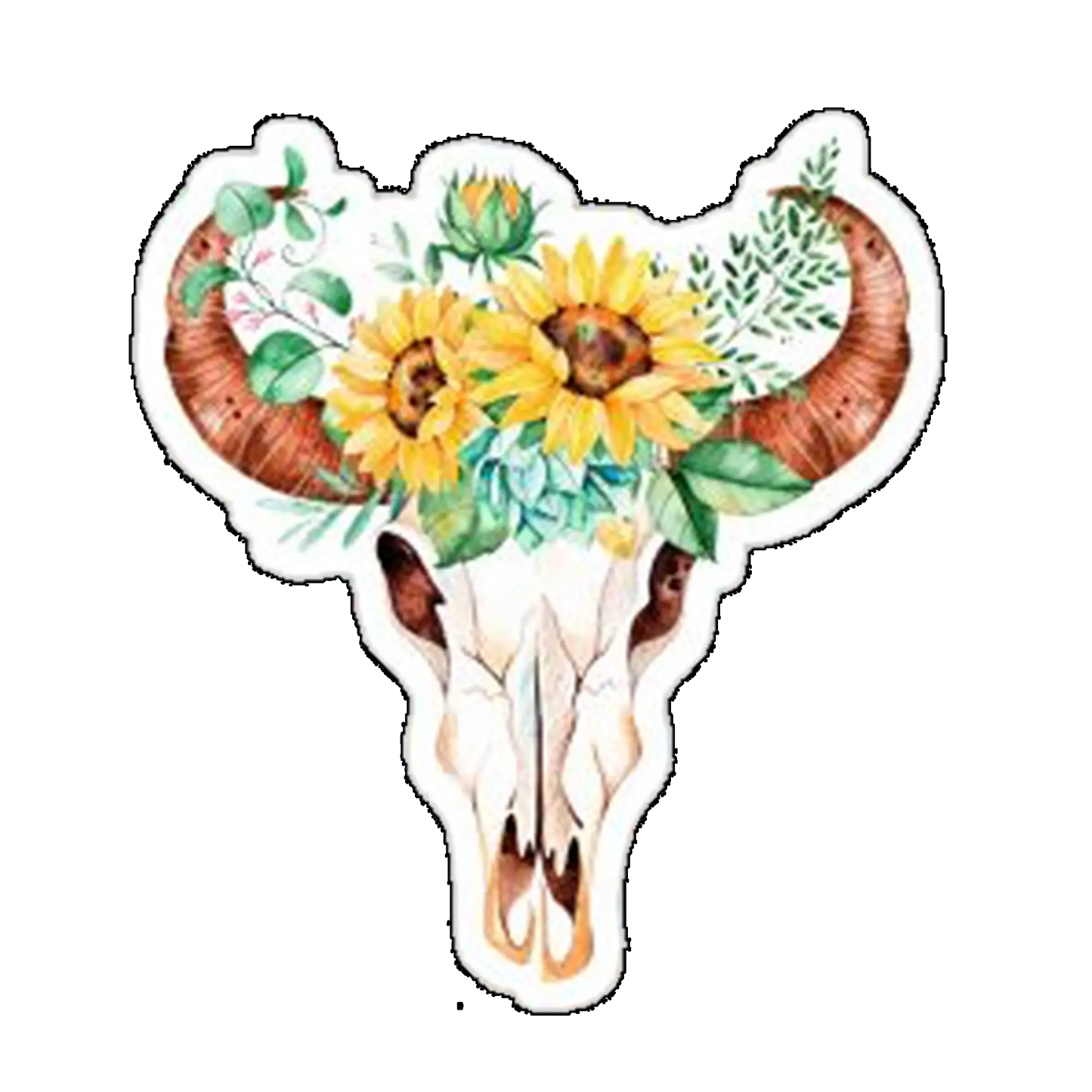 Sticker Craniu cu flori