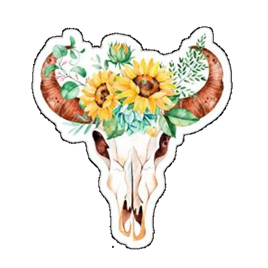 Sticker Craniu cu flori