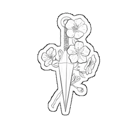 Sticker Kunai cu flori