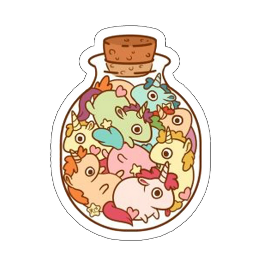 Sticker Unicorni la sticla