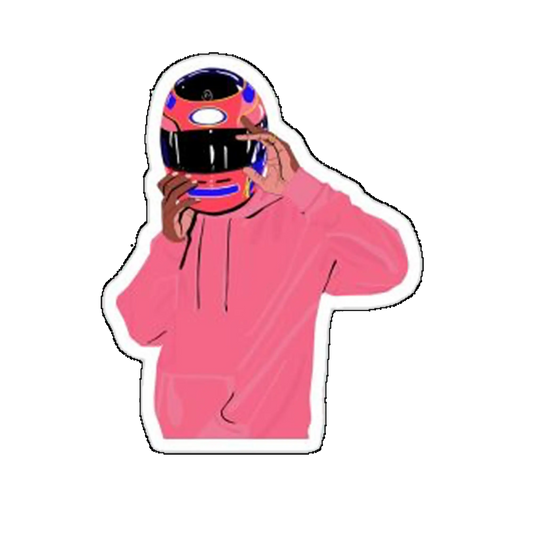 Sticker baiat cu casca