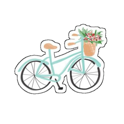 Sticker bicicleta cu flori