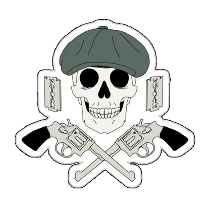 Sticker craniu cu pistoale incrucisate