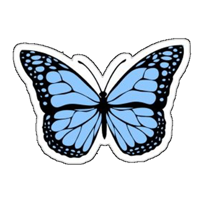 Sticker fluture negru-albastru