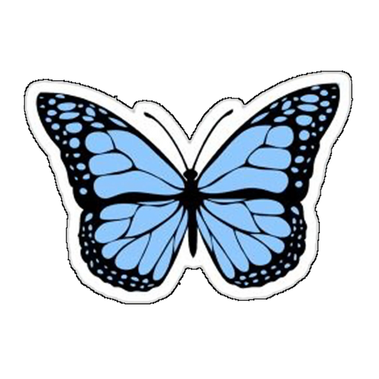 Sticker fluture negru-albastru