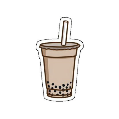 Sticker pahar maro cu pai
