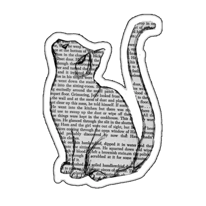 Sticker pisica din ziar