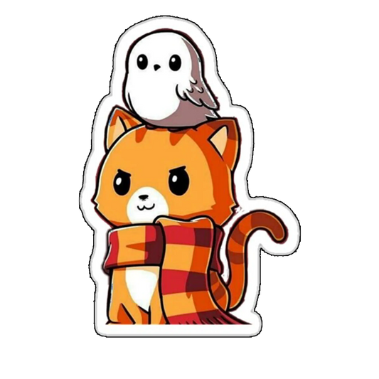 Sticker pisica si bufnita
