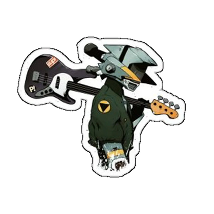 Sticker soldat cu chitara pe umar