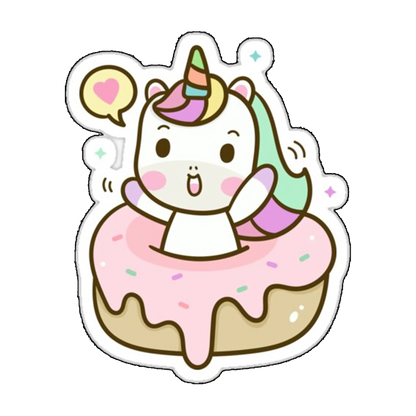 Sticker unicorn intr-o gogoasa