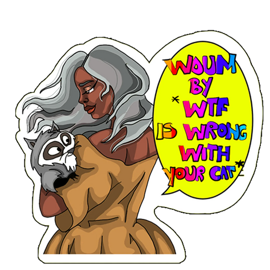 sticker Girl with a racoon