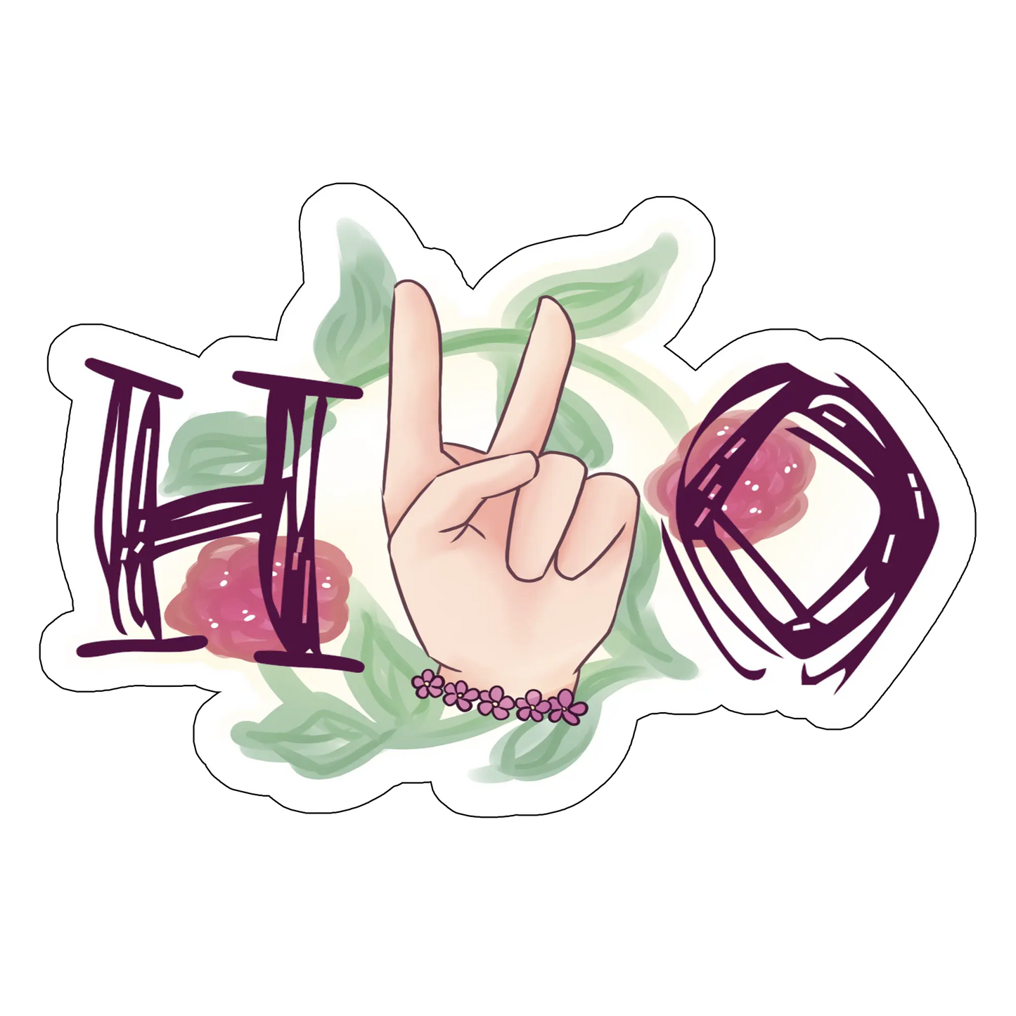 sticker H2O hand sign