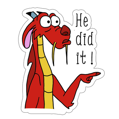 sticker He did it