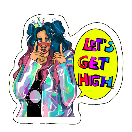 sticker Let's get high