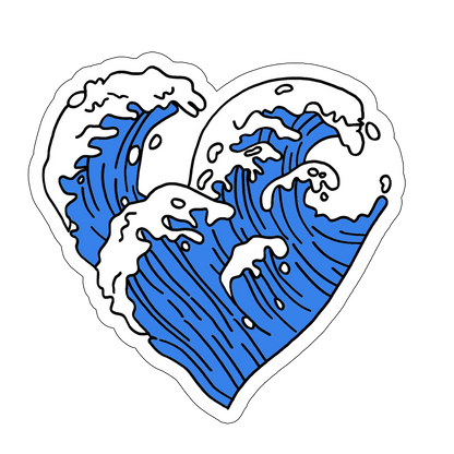 sticker Love comes in waves