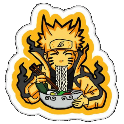 Sticker Naruto mancand ramen