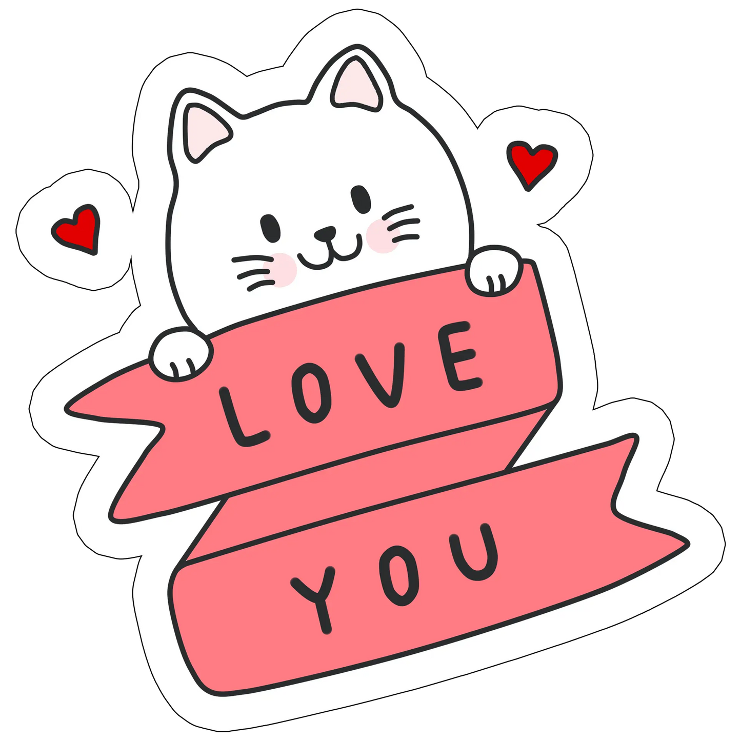 sticker Pisica, Love you