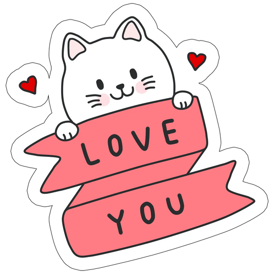 sticker Pisica, Love you