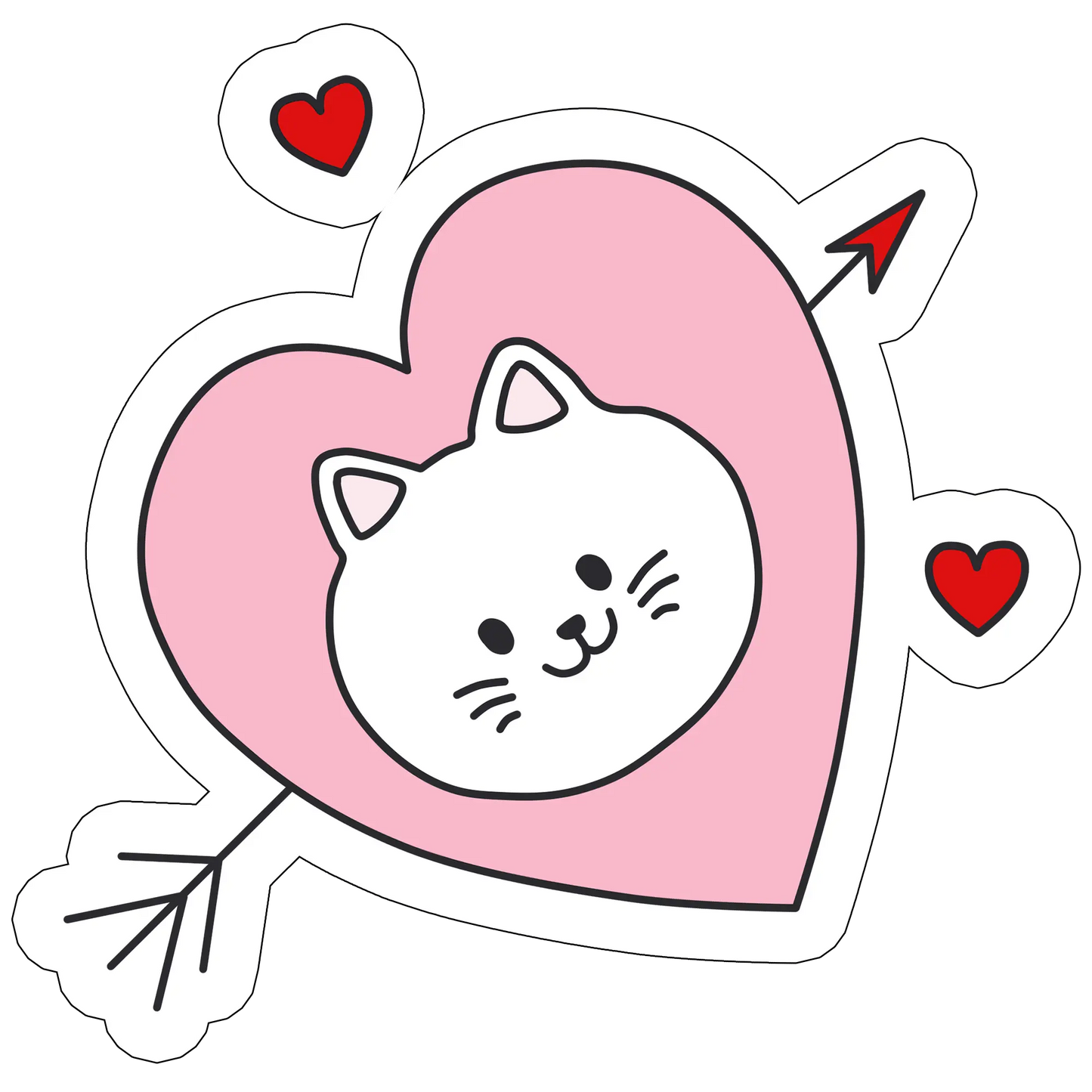 sticker Pisica, inima