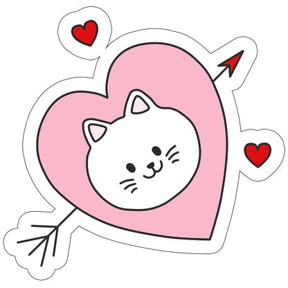 sticker Pisica, inima