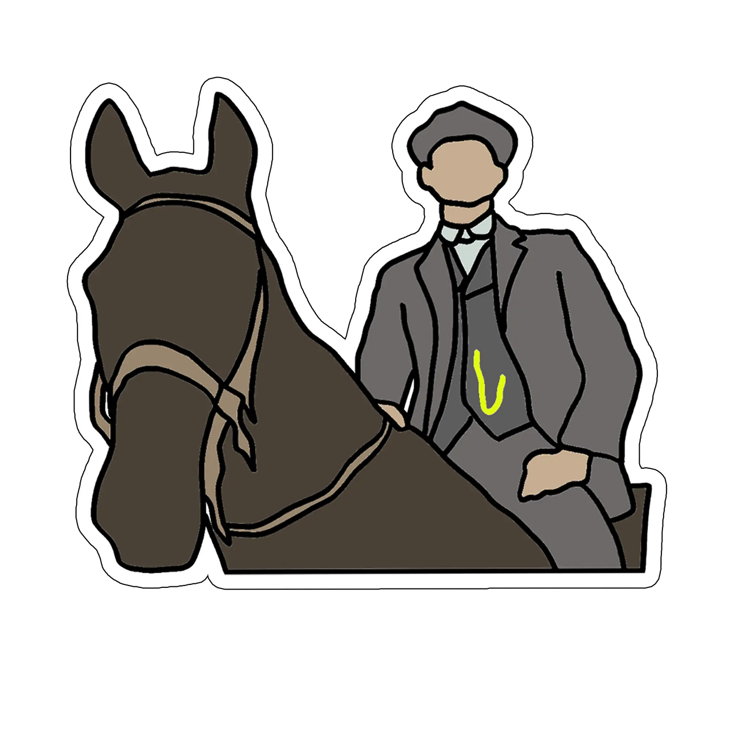 sticker Shelby on a horse