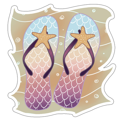 sticker Starfish flip flops