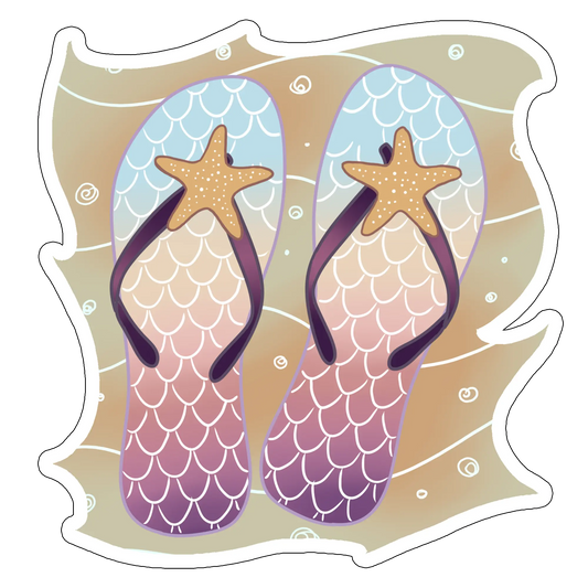 sticker Starfish flip flops