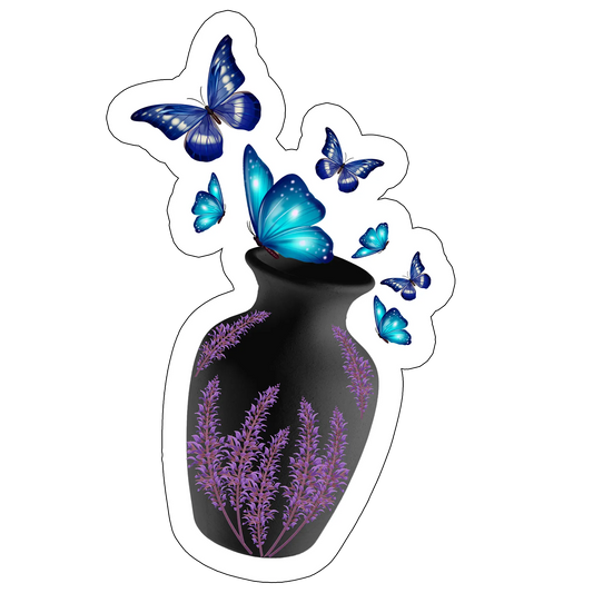 sticker Vaza Cu Fluturi