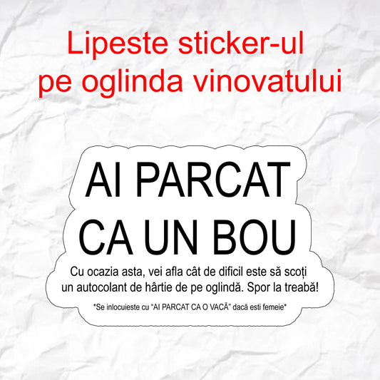 16 x sticker ai parcat ca un bou