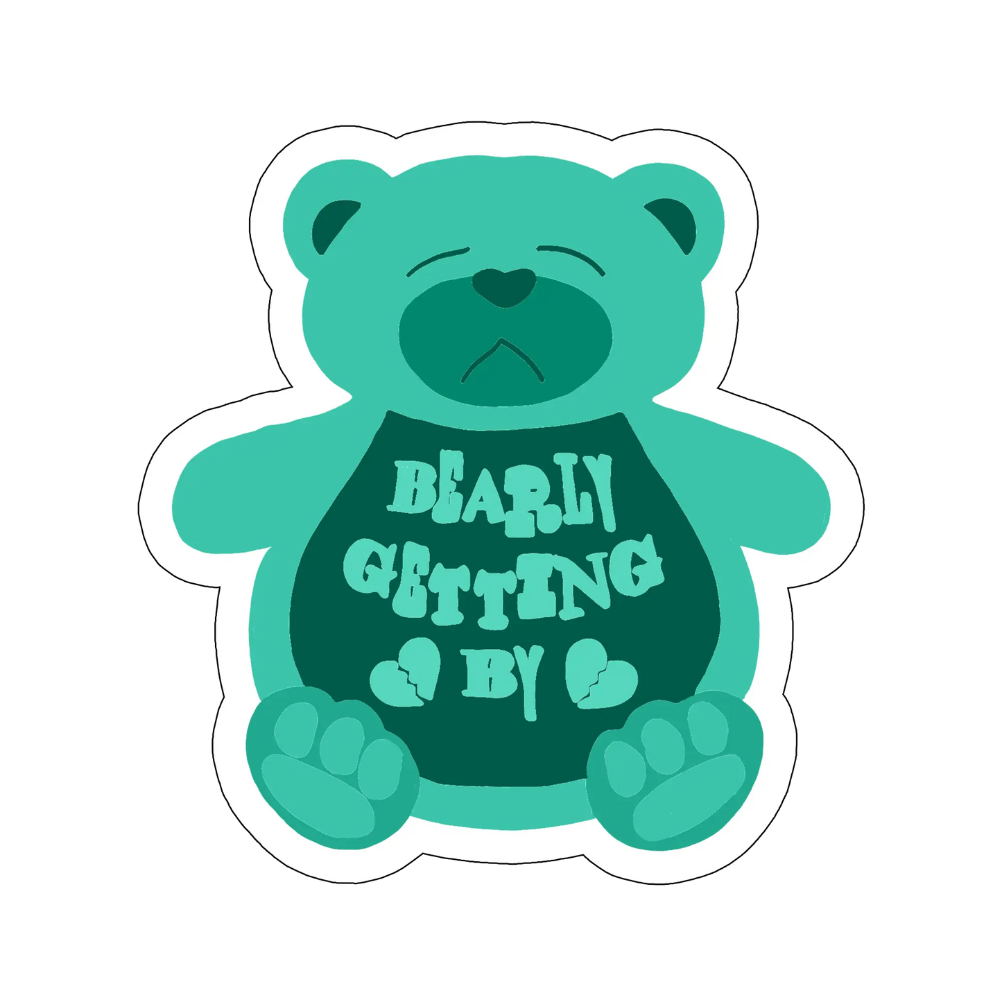 sticker bearly getting by