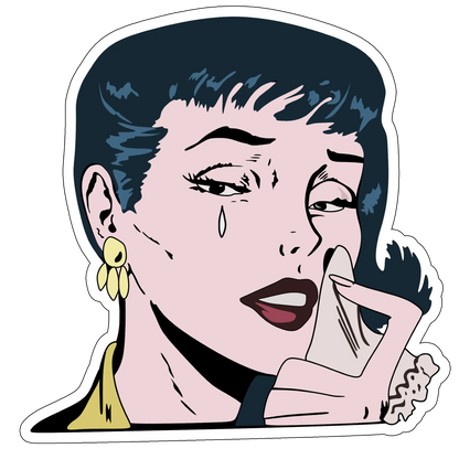 sticker comic book girl