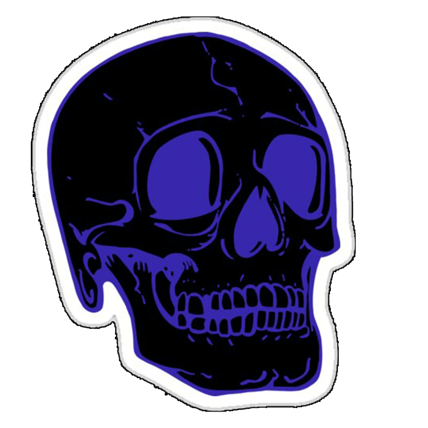 sticker craniu albastru