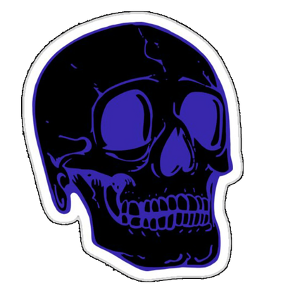 sticker craniu albastru