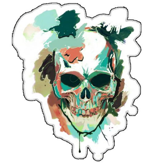 sticker craniu pictat