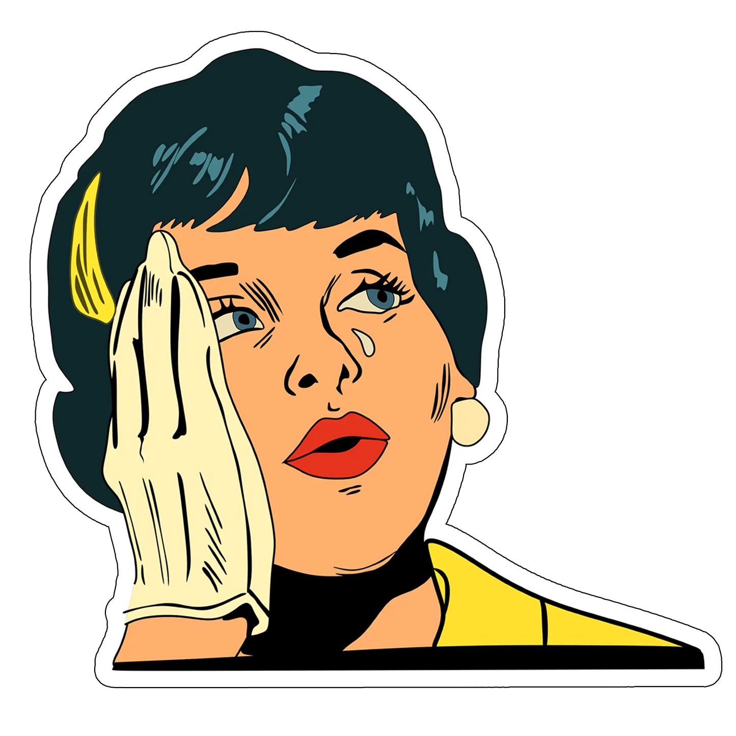 sticker crying comic girl