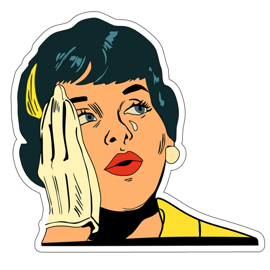 sticker crying comic girl
