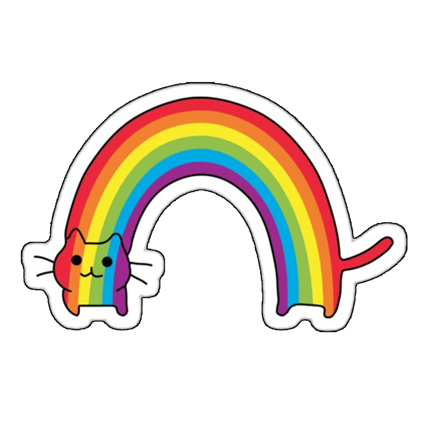 Sticker curcubeu pisica