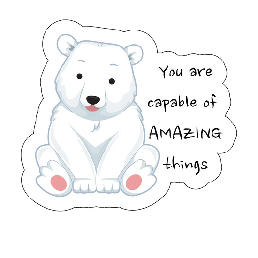 sticker cute baby polar bear