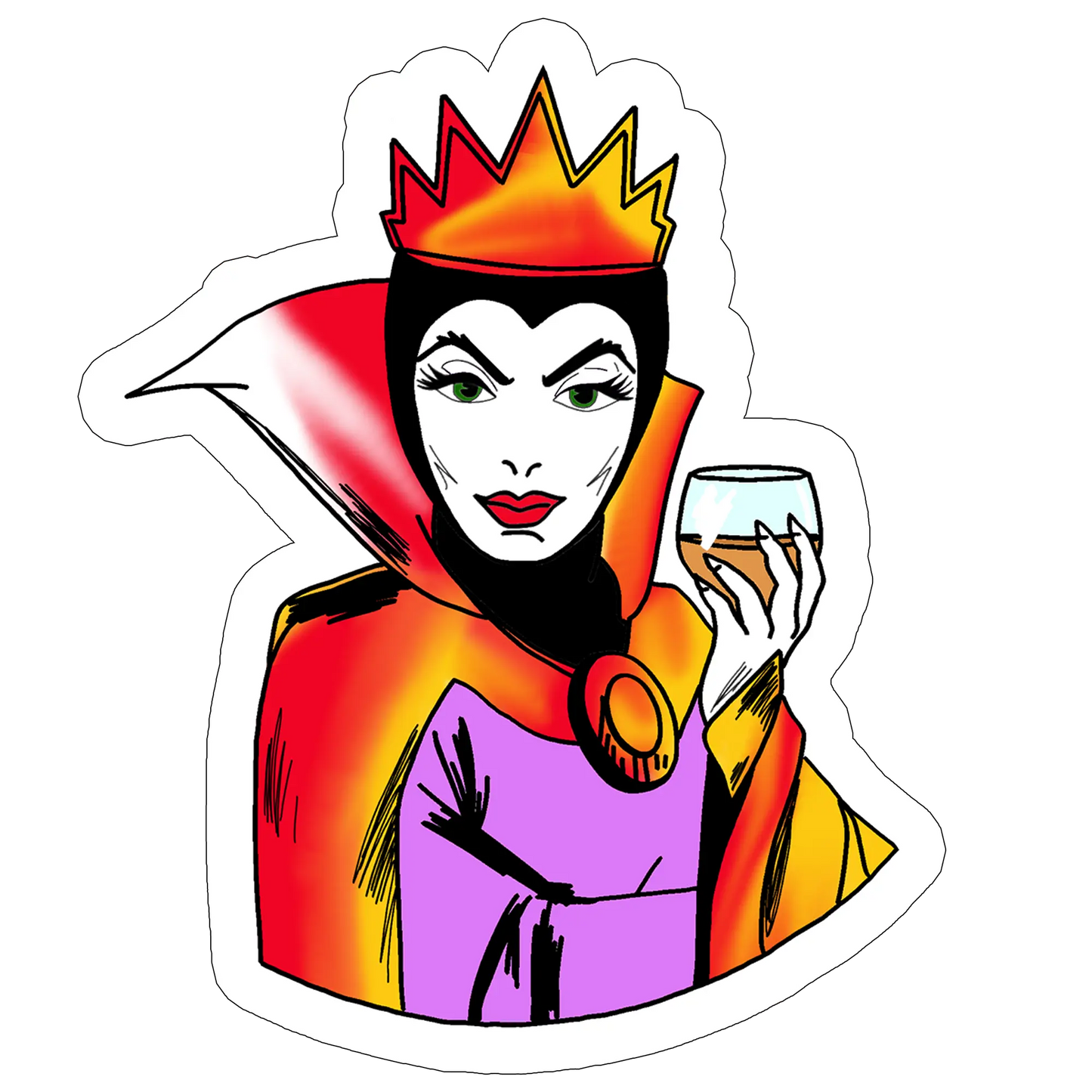 sticker drunken queen