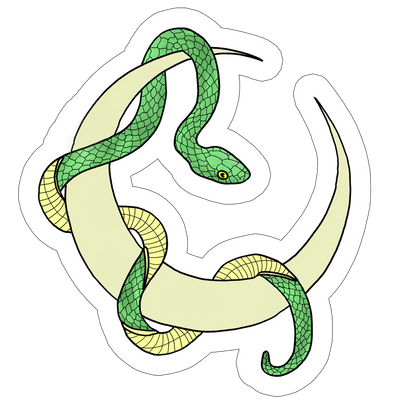 sticker green snake