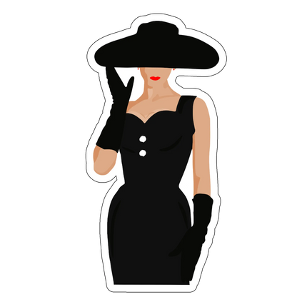 sticker lady in black